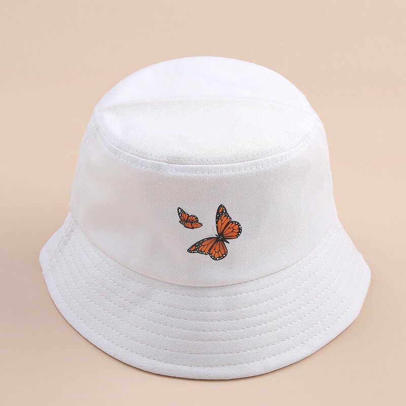 

Butterfly Bucket Hat, White