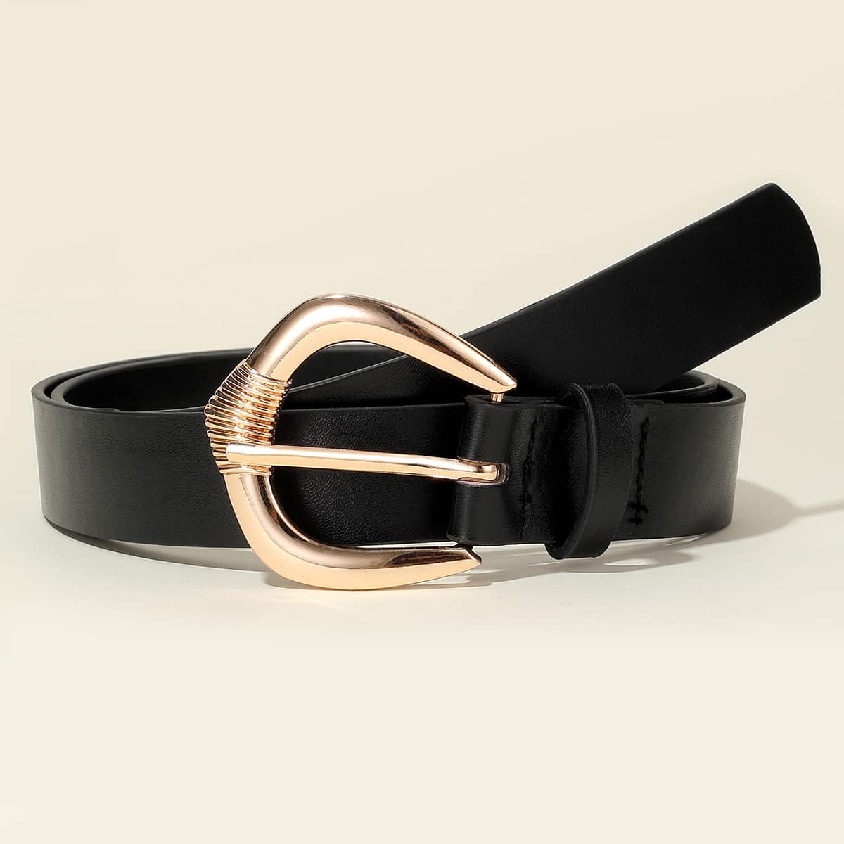 

Metal Buckle Belt, Black