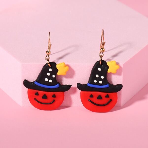 

Girls Halloween Pumpkin Earrings, Multicolor