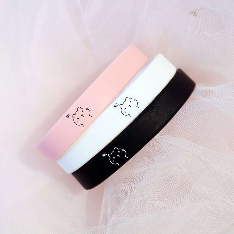 

3pcs Cat Print Silicone Bracelet, Multicolor