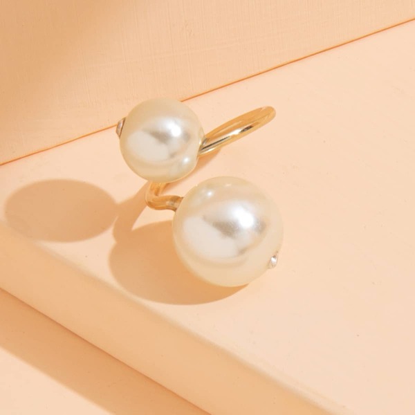 

Faux Pearl Decor Ring, Gold