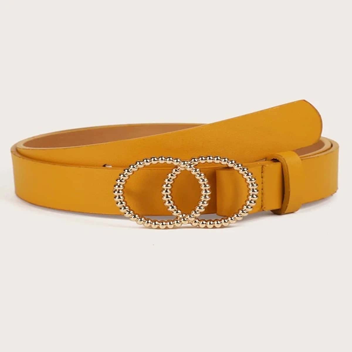 

Double O-ring Buckle Belt, Camel