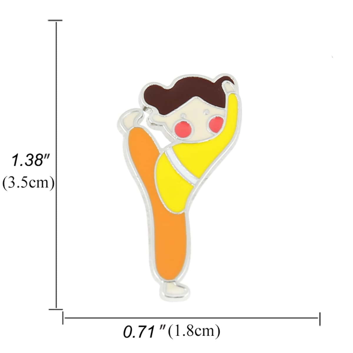 

Kung Fu Girl Shaped Brooch, Multicolor