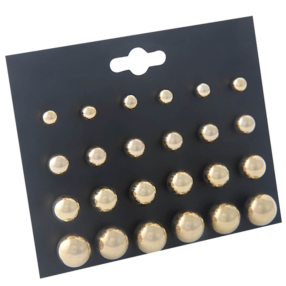 

12pairs Simple Stud Earrings, Gold