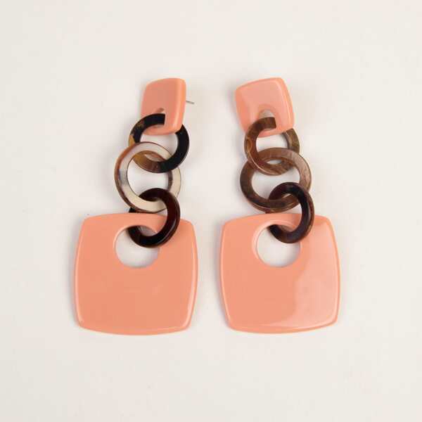 

Geometric Drop Earrings, Pink