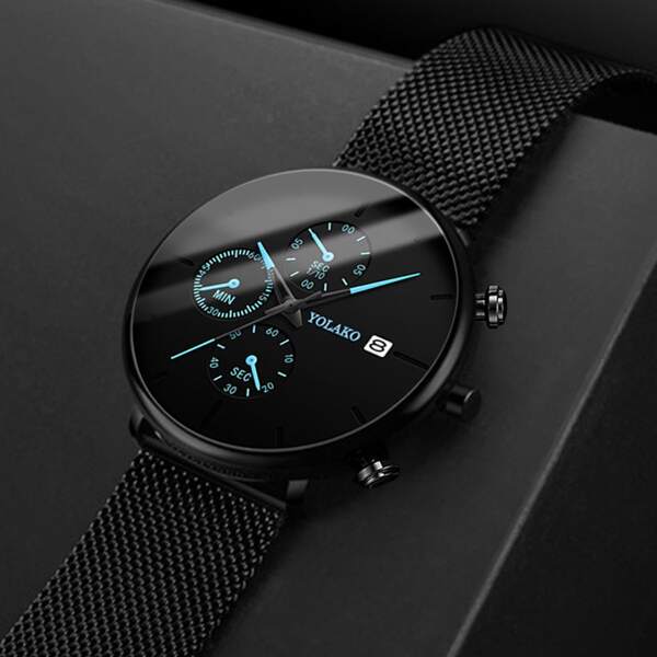 

1pc Men 3 Dial Calendar Quartz Watch
