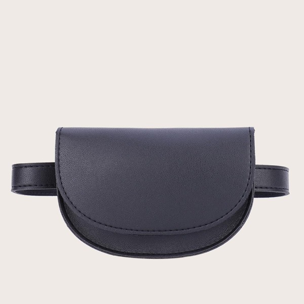

Minimalist Flap Belt Bag, Black