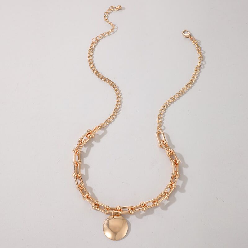 

Disc Pendant Chain Necklace, Gold