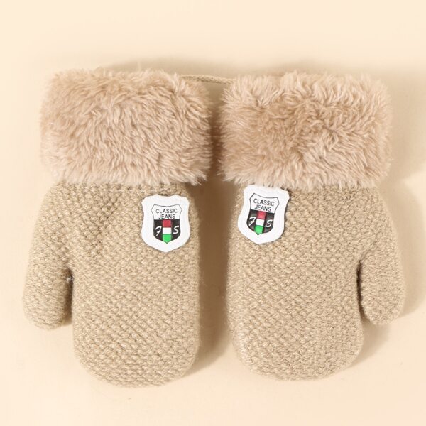 

Baby Letter Patch Decor Gloves, Khaki