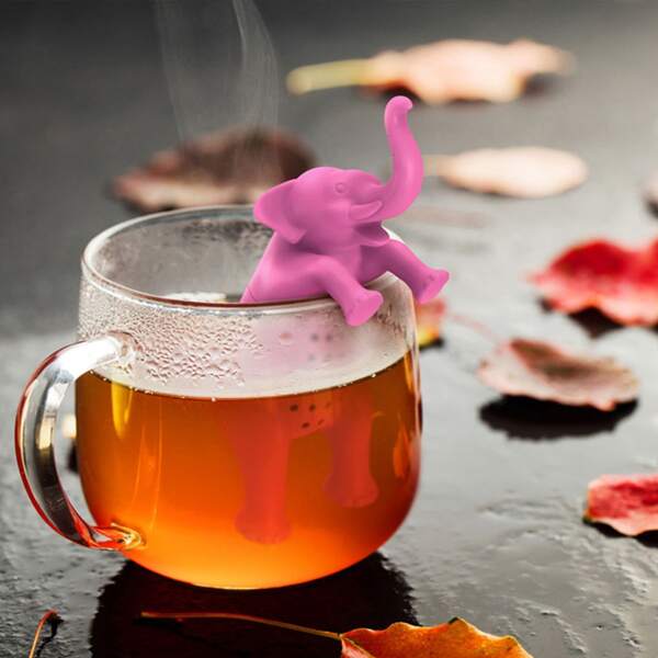 

1pc Elephant Design Tea Filter, Red violet