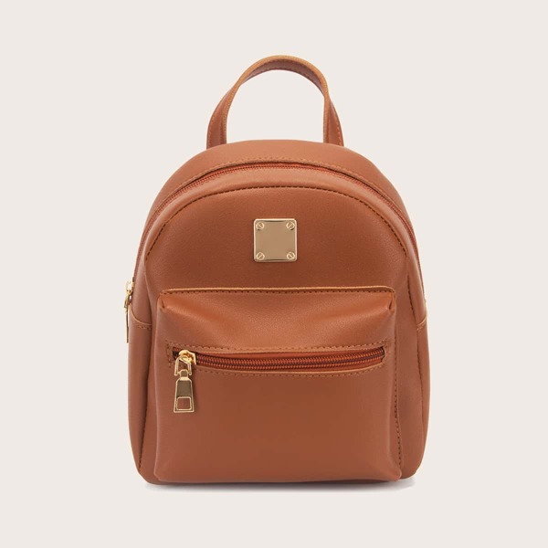 

Minimalist Pocket Front Backpack, Brown