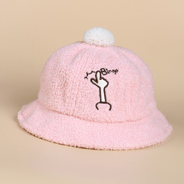 

Toddler Kids Embroidery Decor Bucket Hat, Pink