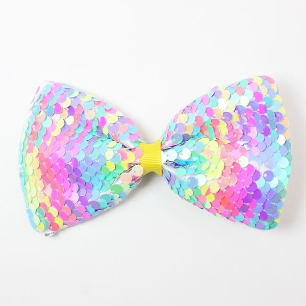 

Toddler Girls Sequin Bow Decor Hair Clip, Multicolor