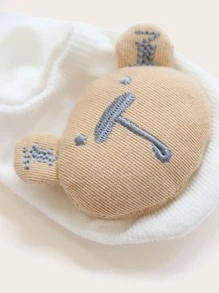 2 pares calcetines de piso antideslizantes de bebé con dibujos animados - Blanco - Ver 4