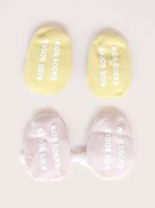 2 pares calcetines de piso antideslizantes de bebé con dibujos animados - Multicolor - Ver 2