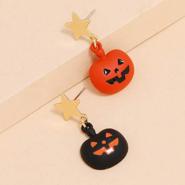 

Halloween Pumpkin Charm Drop Earrings, Multicolor