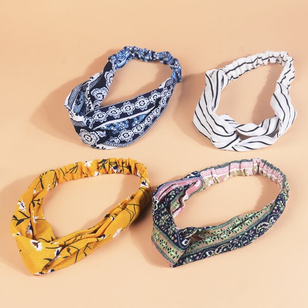 

4pcs Toddler Girls Twist Headband, Multicolor