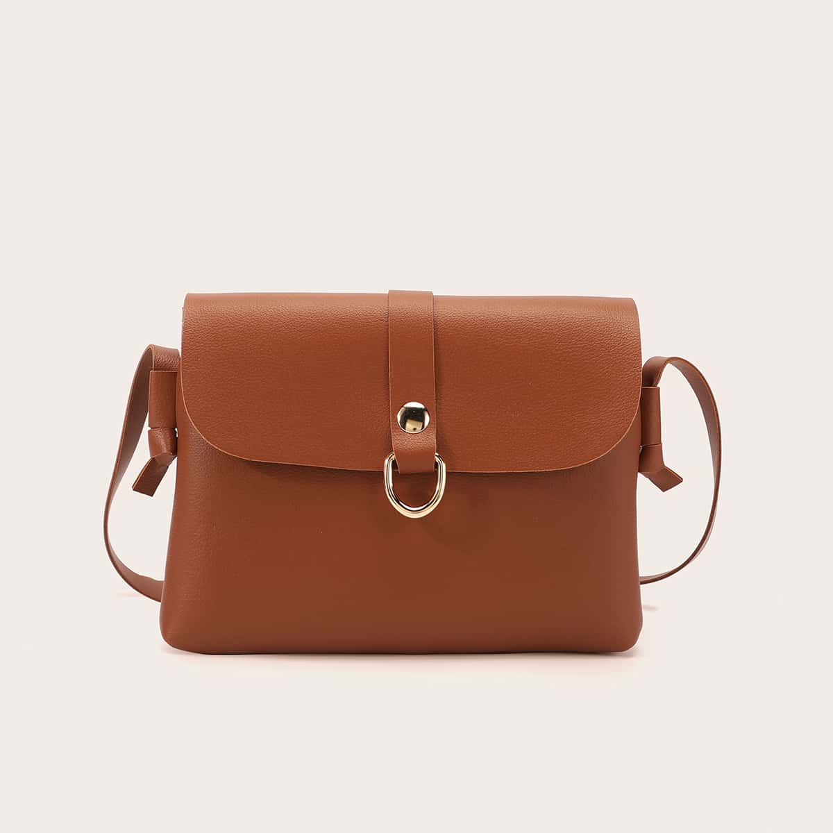 

Metal Decor Crossbody Bag, Brown
