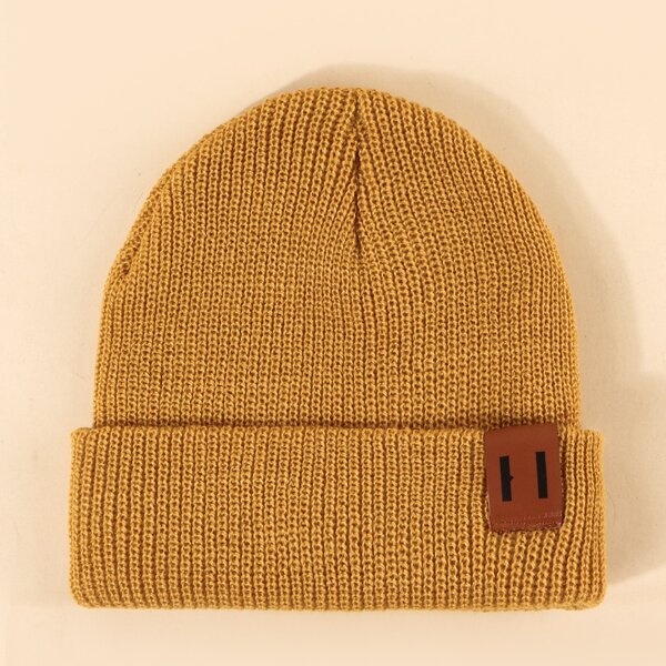 

Toddler Kids Minimalist Knit Beanie, Yellow