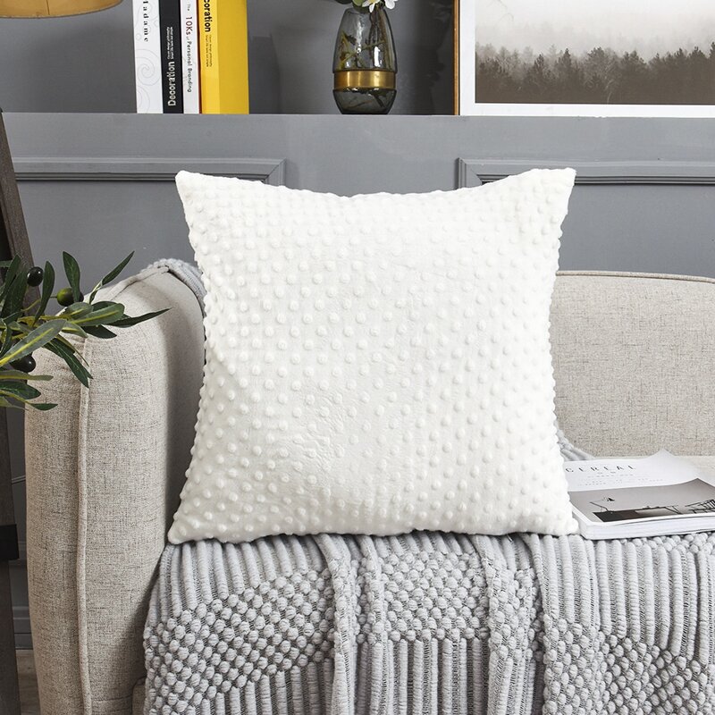

Plush Cushion Cover Without Filler, White
