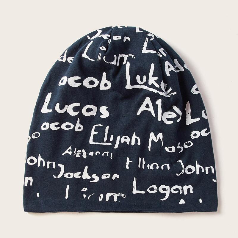 

Letter Graphic Beanie, Navy blue