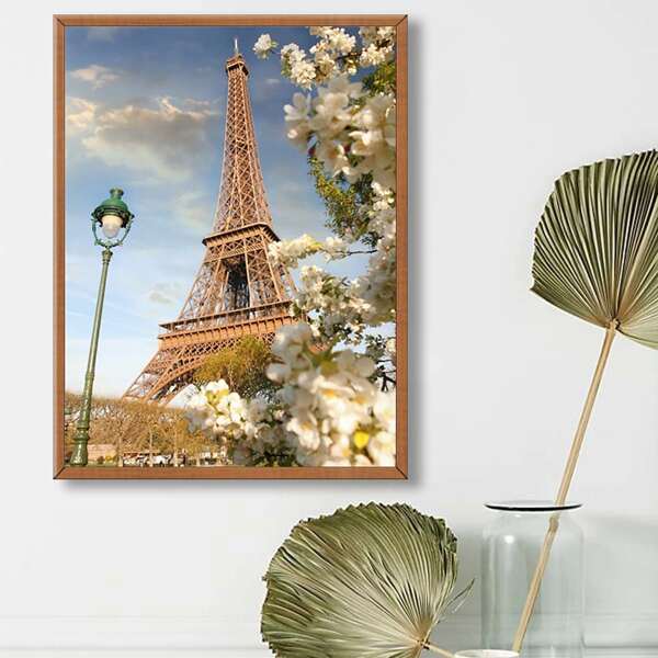 

Eiffel Tower Print Diamond Drawing Without Frame, Multicolor