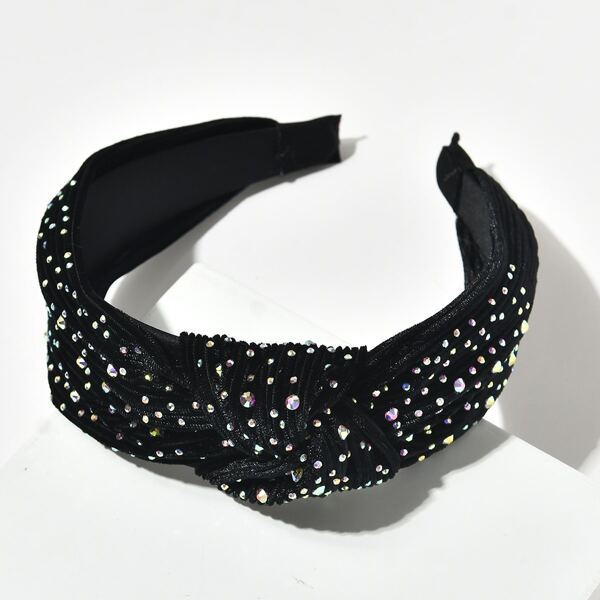 

Rhinestone Decor Hair Hoop, Black