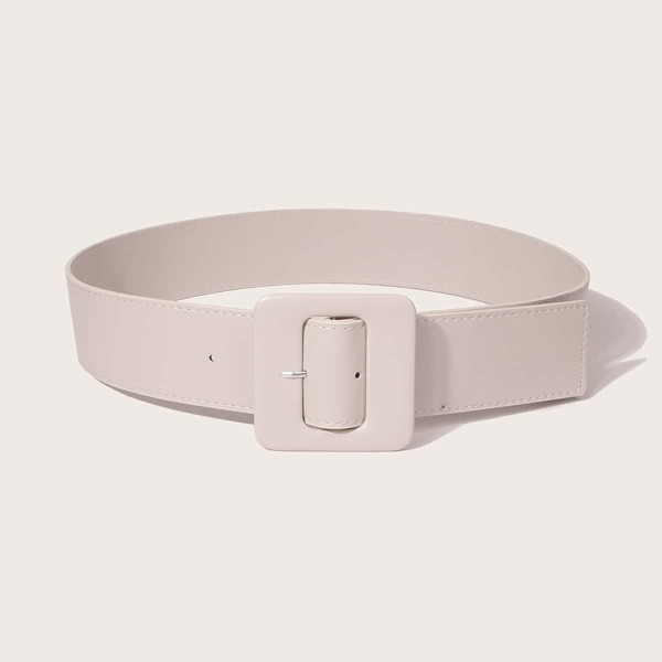 

Geo Buckle Belt, Beige