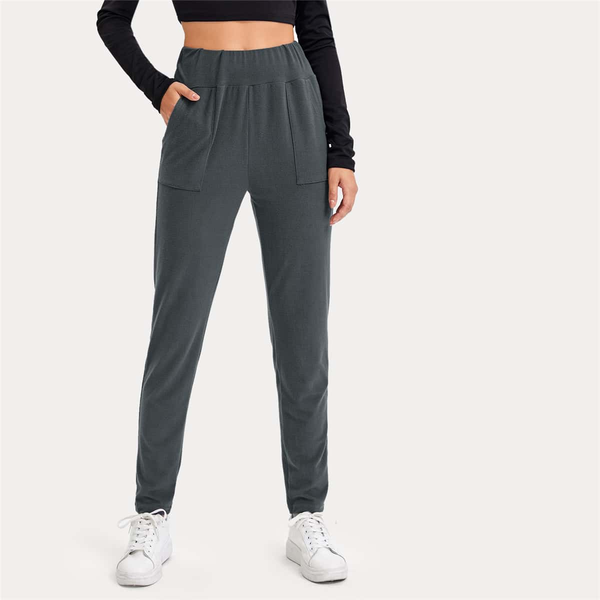 

Solid Pocket Leggings, Dark grey
