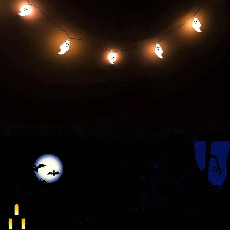 

1pc Halloween Ghost Decor String Light, White