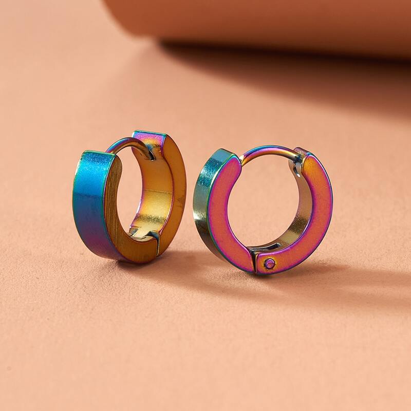 

Metal Hoop Earrings, Multicolor