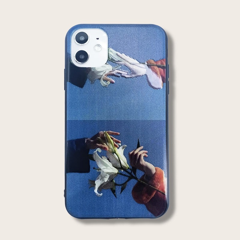 

Flower Pattern iPhone Case, Blue