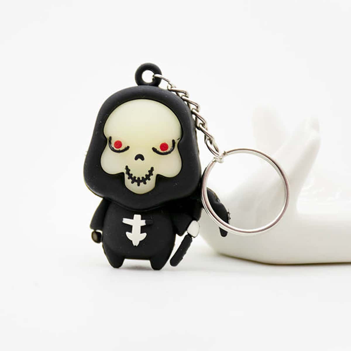 

Halloween Skeleton Charm Keychain, Black