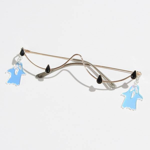 

Halloween Ghost Charm Glasses Frame, Gold