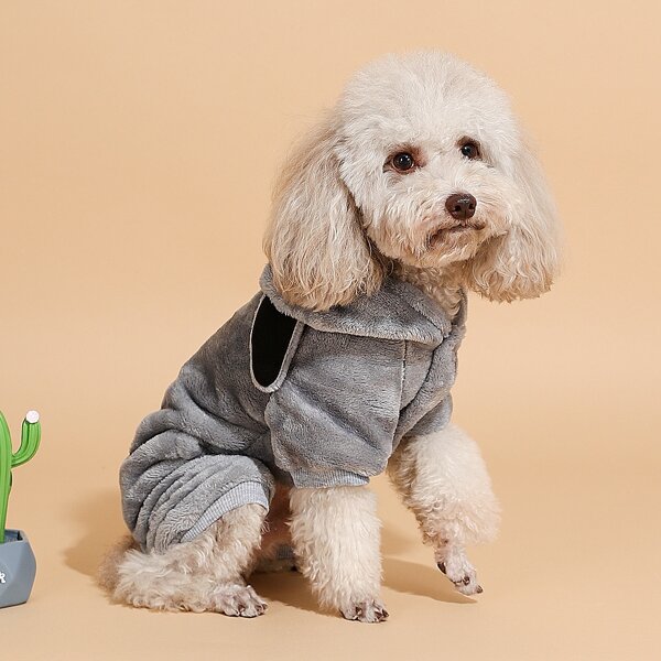 

Cartoon Design Dog Jumpsuit, Grey