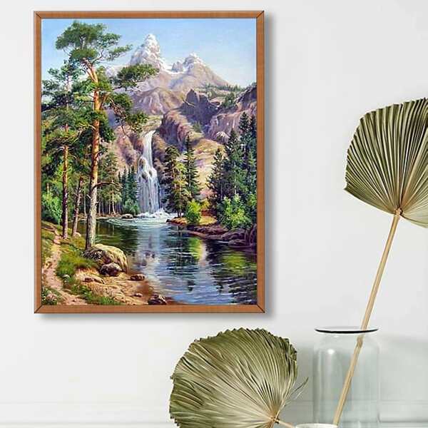 

Landscape Print Diamond Drawing Without Frame, Multicolor