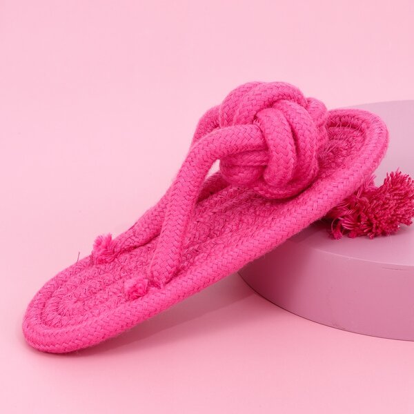 

Cotton Rope Slipper Dog Toy, Rose red