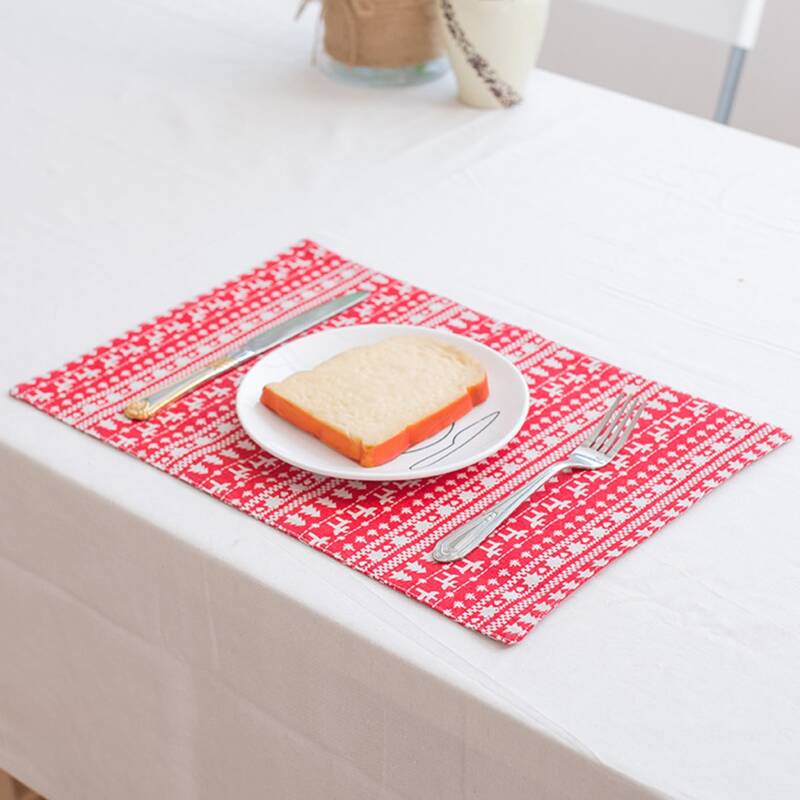 

1pc Graphic Print Placemat, Red