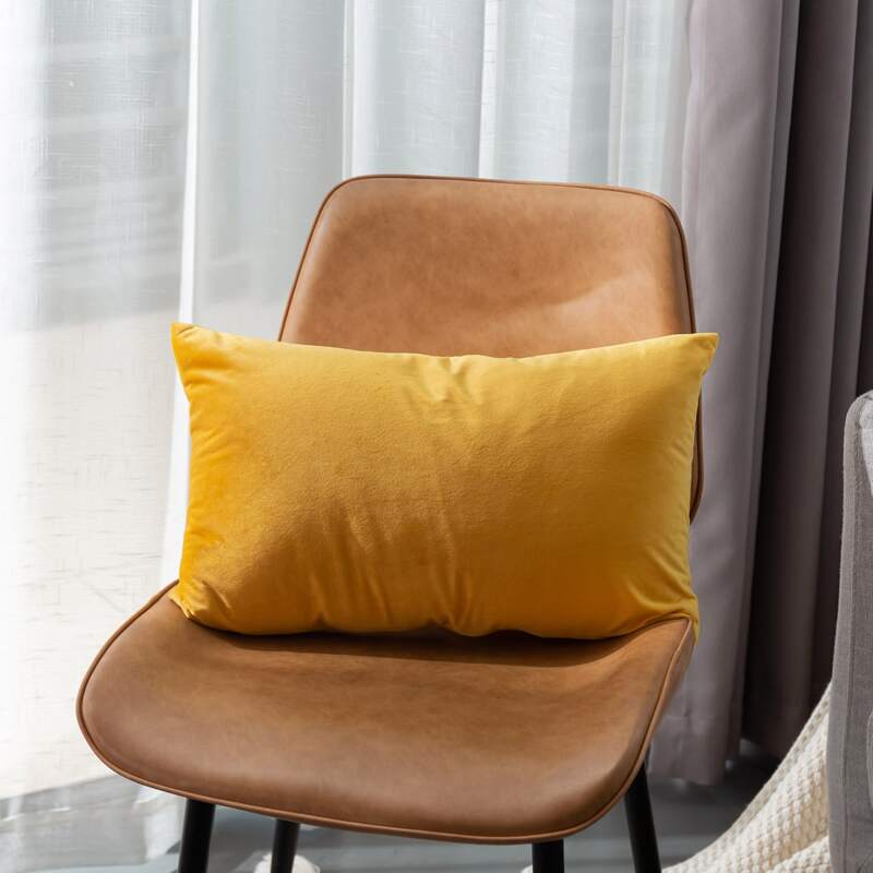 

Solid Color Lumbar Pillow Cover Without Filler, Yellow