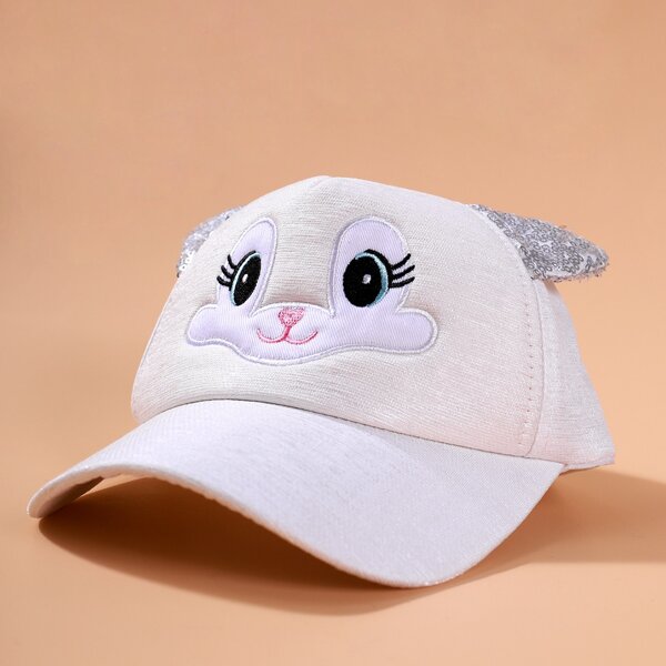 

Toddler Kids Cartoon Baseball Cap, White