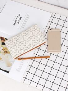 Graphic Print Purse With Wristlet - Beige - View 5