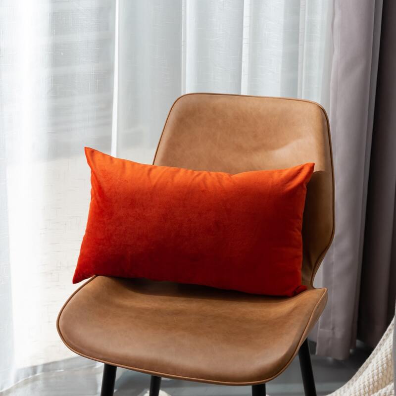 

Solid Color Lumbar Pillow Cover Without Filler, Burnt orange