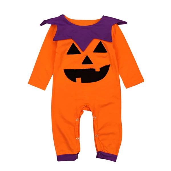 

Toddler Girls Halloween Print Jumpsuit, Orange