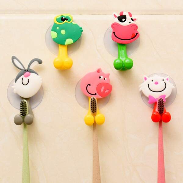 

2pcs Cartoon Design Random Toothbrush Holder, Multicolor