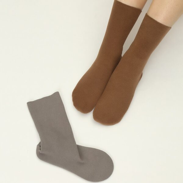 

2pairs Plain Crew Socks, Multicolor