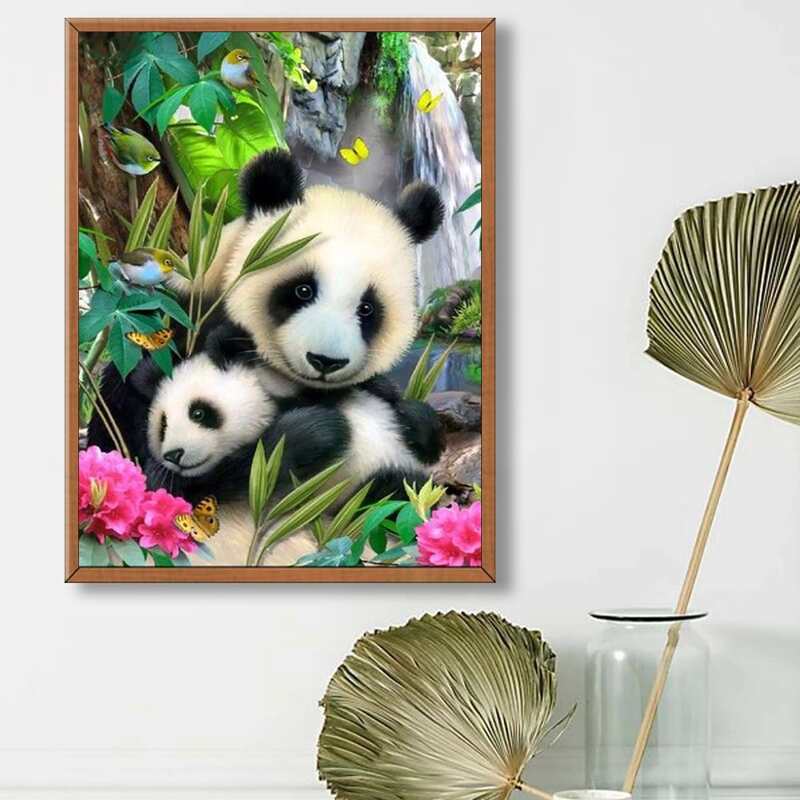 

Panda Print Diamond Drawing Without Frame, Multicolor