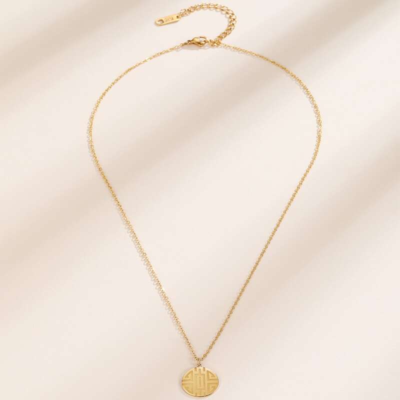 

Chinese Character Pendant Chain Necklace, Gold
