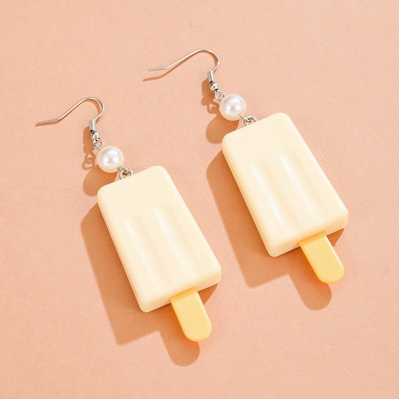 

Ice Cream Shaped Drop Earrings, Beige