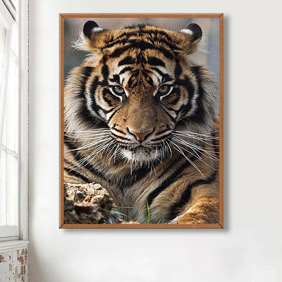

Tiger Print Diamond Drawing Without Frame, Multicolor