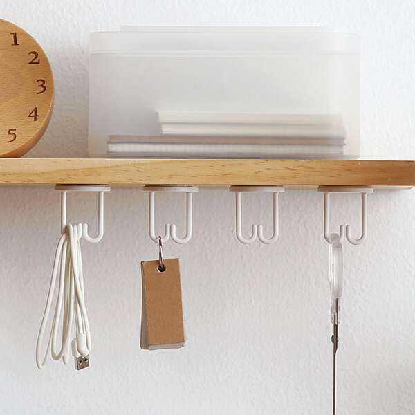 

6pcs Self-adhesive Hook, White